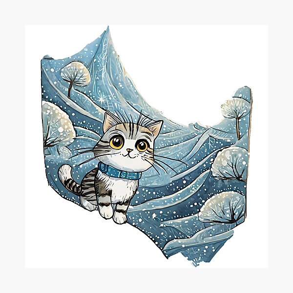 Item preview, Snowy Forest Cat  designed and sold by omerfdln34.