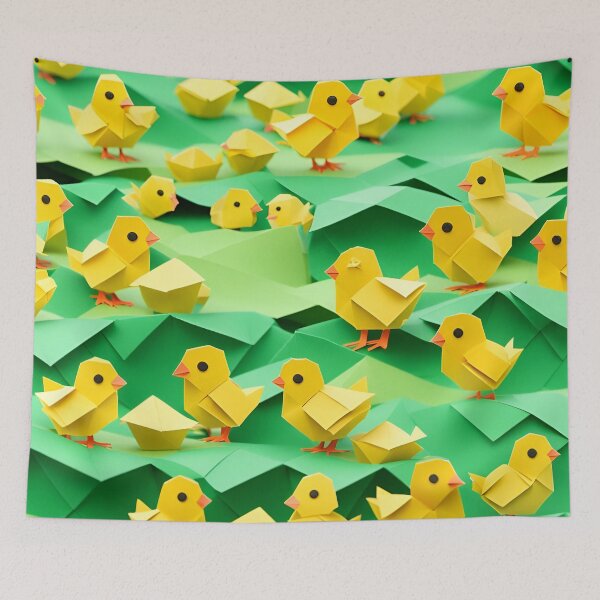 Item preview, Origami Art - Chirpy Meadow Delights: Baby Chicks in Nature's Playground designed and sold by ArtfulFolds.