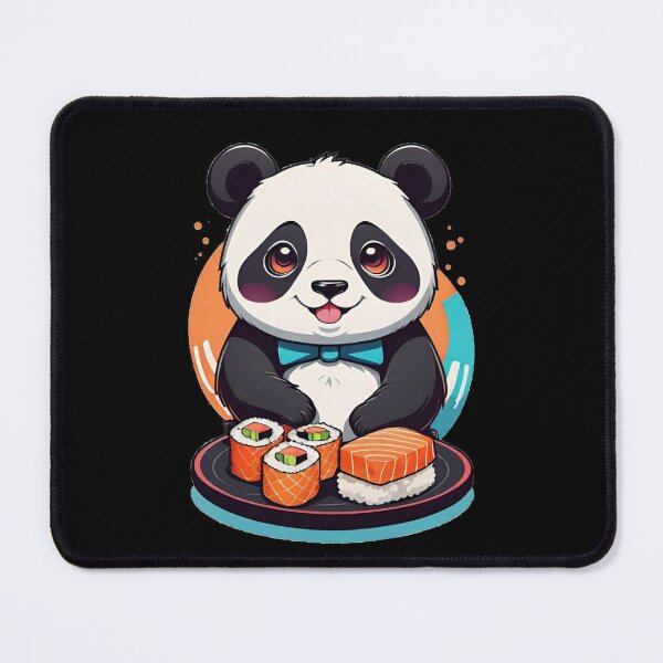 Item preview, Kawaii anime panda eating sushi designed and sold by Tw1nsAIArt.