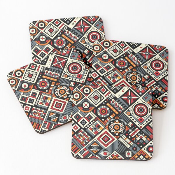 Item preview, Abstract Geometric Patchwork Canvas designed and sold by Gold Turtle  Lina.