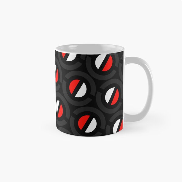Item preview, Red & White Split Circle Balls Black Unlimited Ornaments designed and sold by Alchemy-A-La-G.