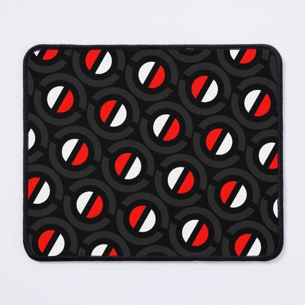 Item preview, Red & White Split Circle Balls Black Unlimited Ornaments designed and sold by Alchemy-A-La-G.