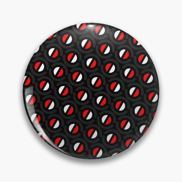 Item preview, Red & White Split Circle Balls Black Unlimited Ornaments designed and sold by Alchemy-A-La-G.