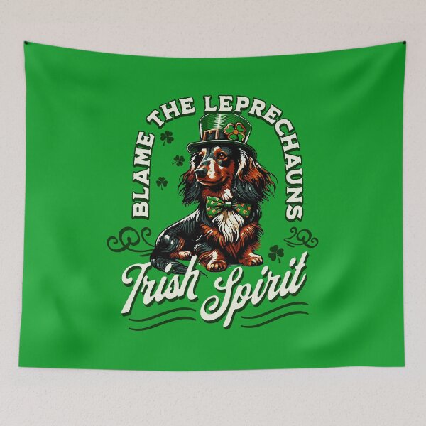 Item preview, St Patrick Day Longhaired Dachshund Cute designed and sold by Hic21.
