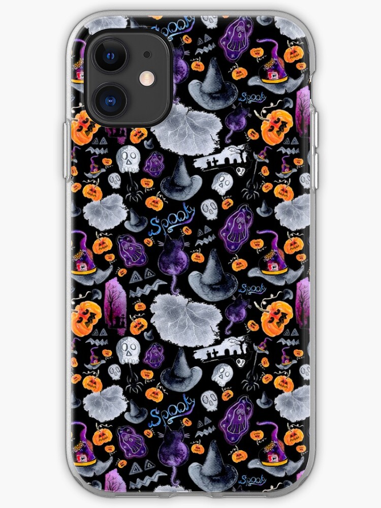 Halloween Black Background Iphone Case Cover By Neginmf Redbubble