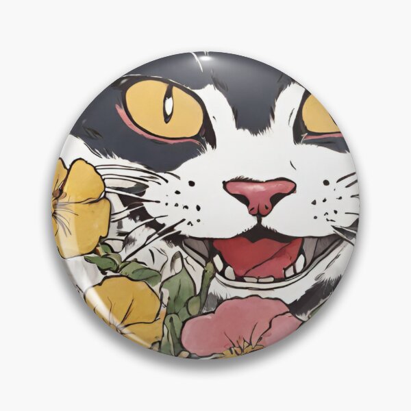 Item preview, Smiling Japanese Cat the samurai warrior catana with flowers designed and sold by Catana lover.