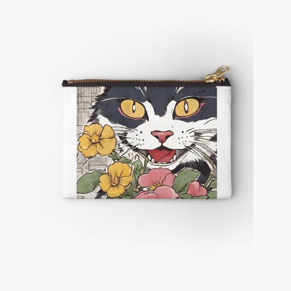 Item preview, Smiling Japanese Cat the samurai warrior catana with flowers designed and sold by Catana lover.