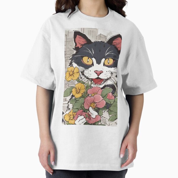 Item preview, Smiling Japanese Cat the samurai warrior catana with flowers designed and sold by Catana lover.