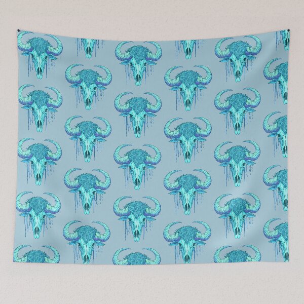 Item preview, Buffalo skull blue designed and sold by AngeMNunez.