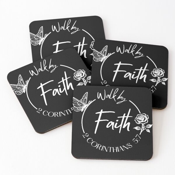 Item preview, Walk by Faith, 2 Corinthians 5:7, white design designed and sold by MoriaStore.
