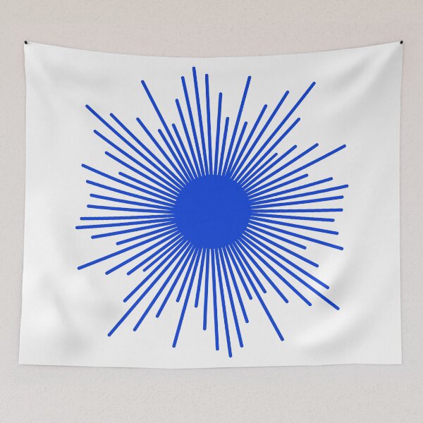 Item preview, Royal Blue Mid Century Modern Minimal Sunburst Retro Sun  designed and sold by kierkegaard.