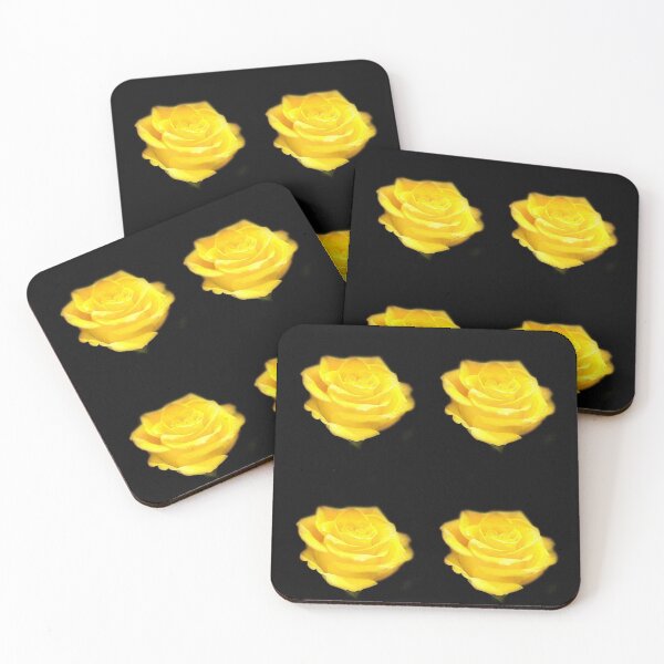 Aperçu de l'œuvre Rose jaune sur fond noir créée et vendue par Vermont Gifts and Art.