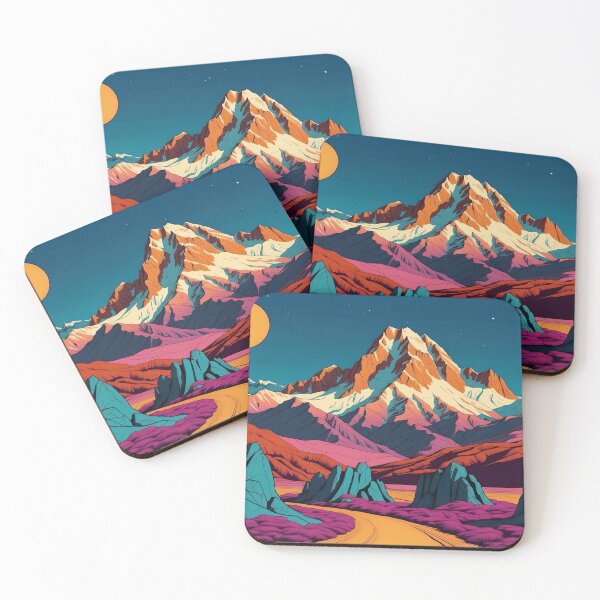 Item preview, Crimson Dusk on Alien Mountain Terrain designed and sold by ArtComixHaven.