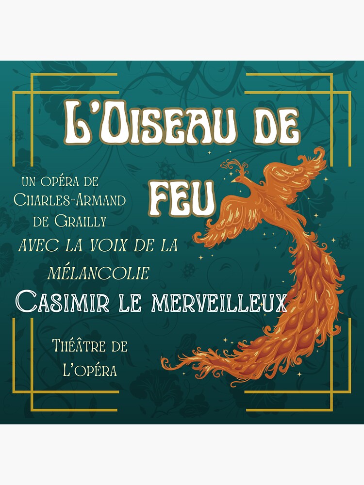 Thumbnail 3 of 3, Sticker, Firebird Opera Poster designed and sold by FamiliarBeings.