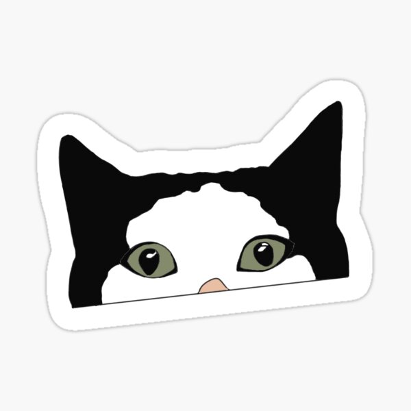 Item preview, Black & White Peeking Cat designed and sold by Emily Swartz.