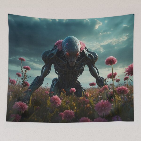 Item preview, Alien In Beautiful Flower Field designed and sold by SassyArtistry.