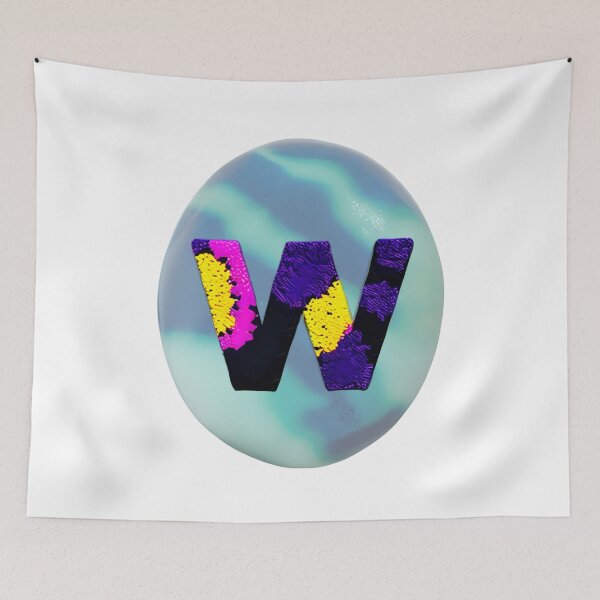 Item preview, letter W, monogram 2. typography collage. ABC art. gift designed and sold by Minibubb.