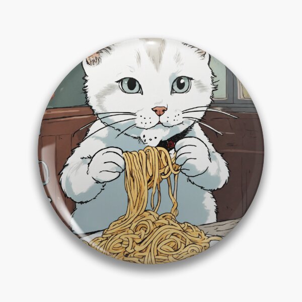 Item preview, Cat eating pasta Lamen designed and sold by TeeCraft1.