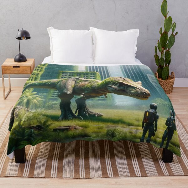Item preview, Jurassic Encounter in Abandoned Urban Jungle designed and sold by ArtComixHaven.