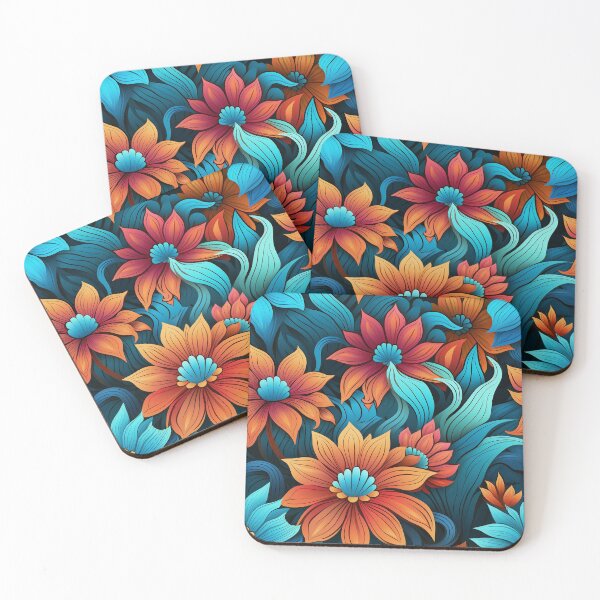 Item preview, Psychedelic colorful flowers designed and sold by Zhaphiraccu.