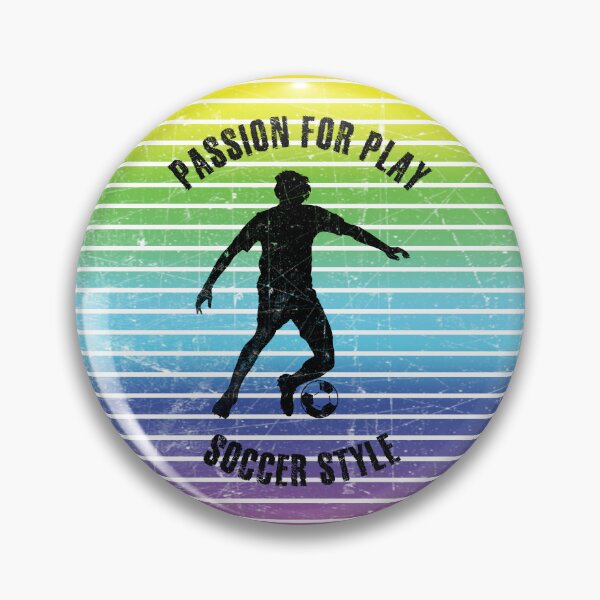 Item preview, Black silhouette of a man training soccer against the background of rainbow stripes designed and sold by HarridanCreates.