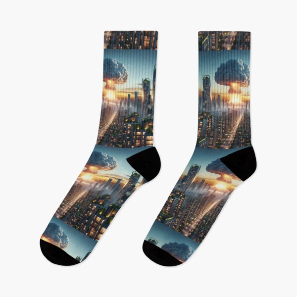 Item preview, Apocalyptic Dawn Over Future Cityscape designed and sold by ArtComixHaven.
