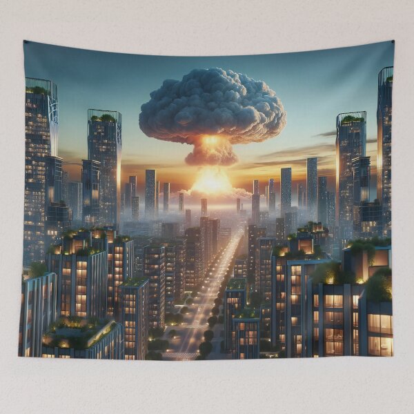 Item preview, Apocalyptic Dawn Over Future Cityscape designed and sold by ArtComixHaven.