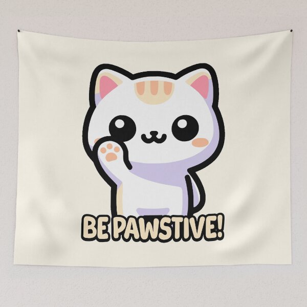 Item preview, Be Pawsitive! Cute Cat Pun designed and sold by PMCreative.