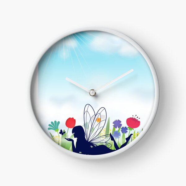 Fairies, flowers and sunlight Clock
