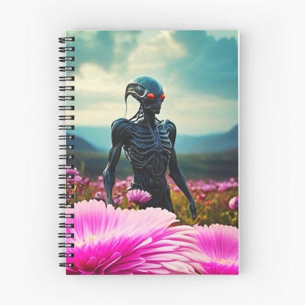 Item preview, Alien In Fields With Big Pink Glowing Flowers designed and sold by SassyArtistry.