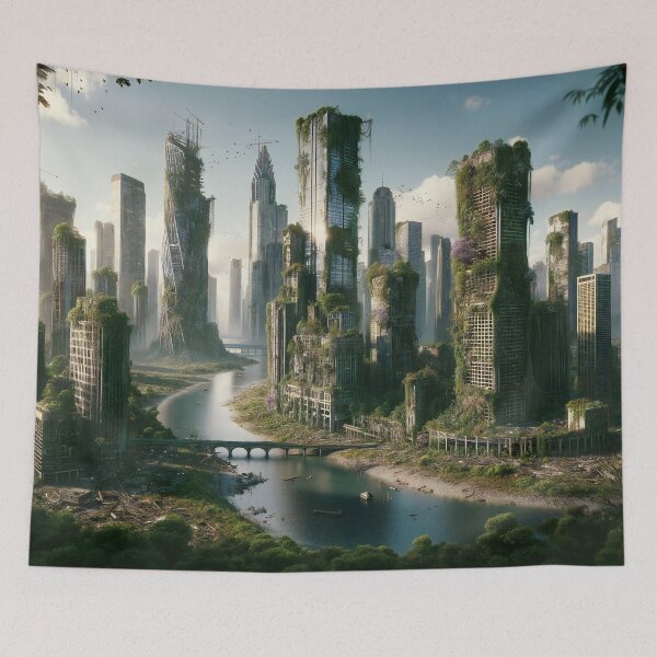 Item preview, Reclaimed by Nature A Post-Human Metropolis designed and sold by ArtComixHaven.