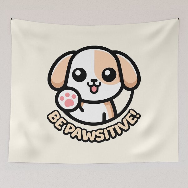 Item preview, Be Pawsitive! Cute Dog Pun designed and sold by PMCreative.