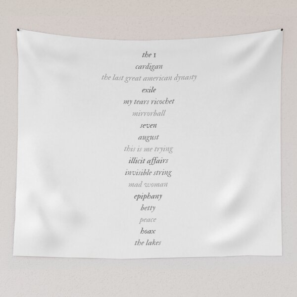 Item preview, folklore tracklist designed and sold by thatSunshineGrl.