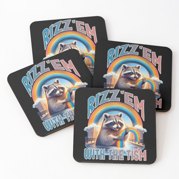 Item preview, Rizz Em With The Tism Raccoon Autism Awareness Raccoon Meme designed and sold by Chmielayka.