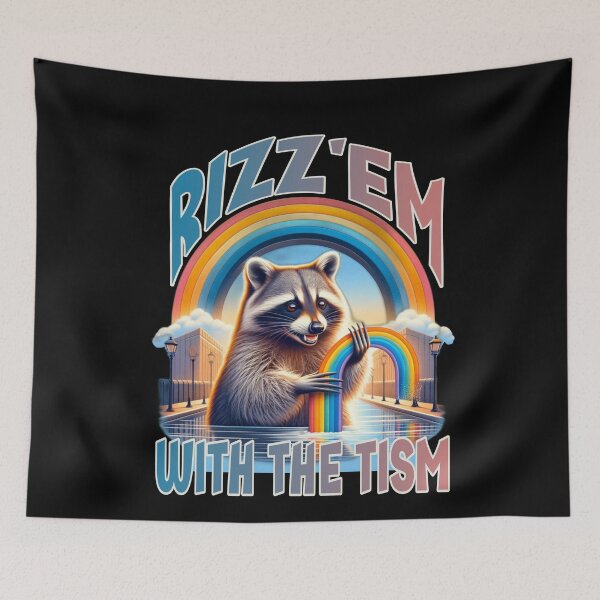 Item preview, Rizz Em With The Tism Raccoon Autism Awareness Raccoon Meme designed and sold by Chmielayka.