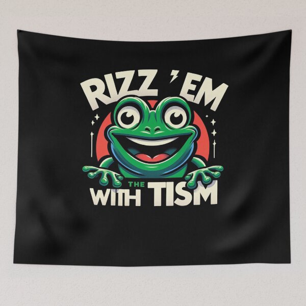 Item preview, Rizz Em With The Tism Frog Autism Awareness Frog Meme designed and sold by Chmielayka.