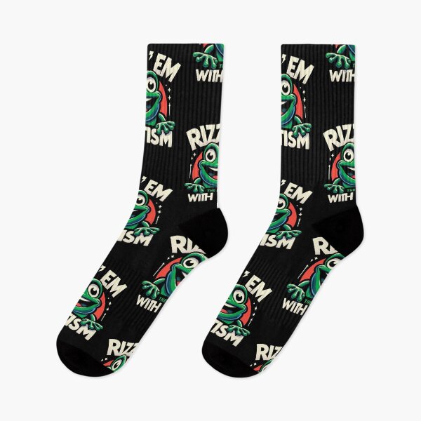 Item preview, Rizz Em With The Tism Frog Autism Awareness Frog Meme designed and sold by Chmielayka.