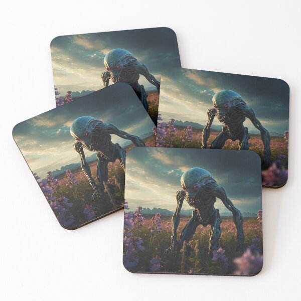 Item preview, Alien In Beautiful Pink Blossoming Flower Field designed and sold by SassyArtistry.