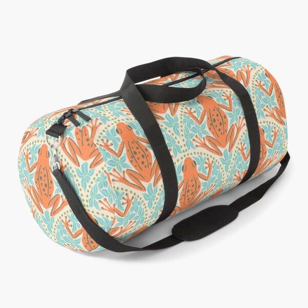 Item preview, Frogs and Florals - Burnt Orange frog, Turquoise flowers, Olive Green accent designed and sold by Paige Brady Design.