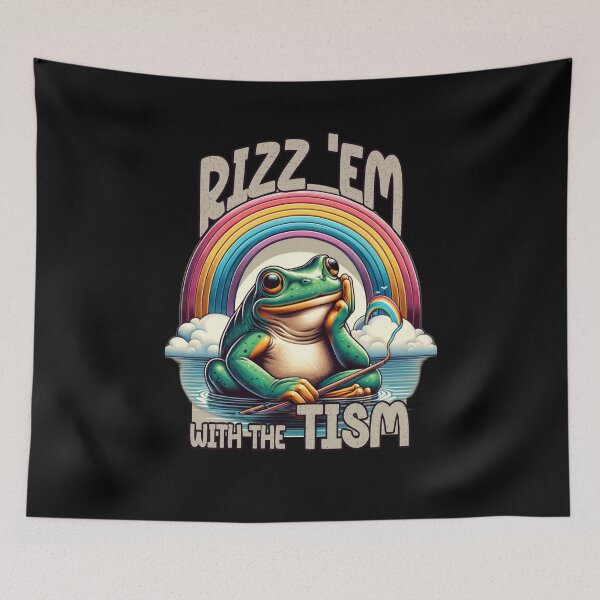 Item preview, Rizz Em With The Tism Frog Autism Awareness Frog Meme designed and sold by Chmielayka.