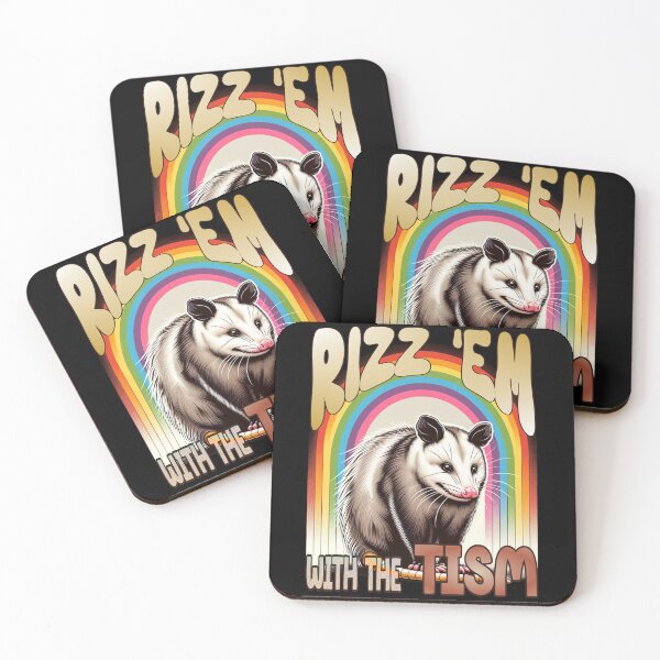 Item preview, Rizz Em With The Tism Opossum Autism Awareness Opossum Meme designed and sold by Chmielayka.