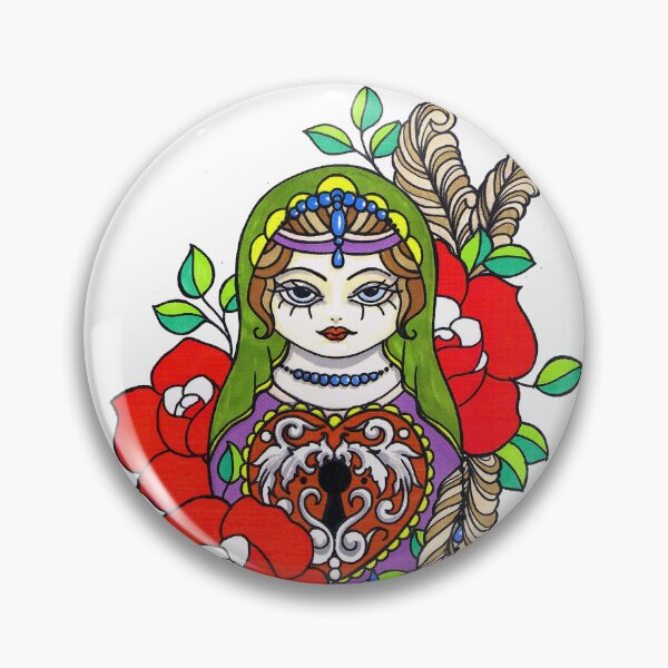Item preview, Russian doll and roses designed and sold by susyrdesign.