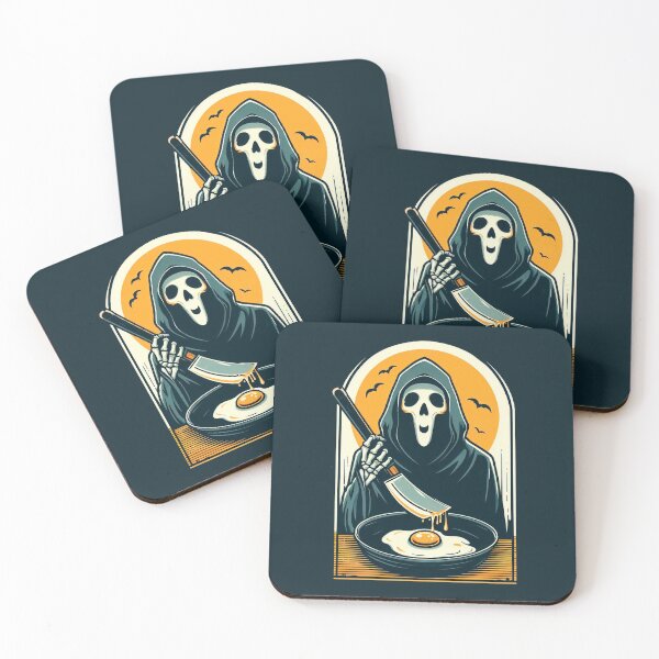 Item preview, happy grim reaper cooking eggs, cool and greasy grim reaper chef designed and sold by NomadiCult.