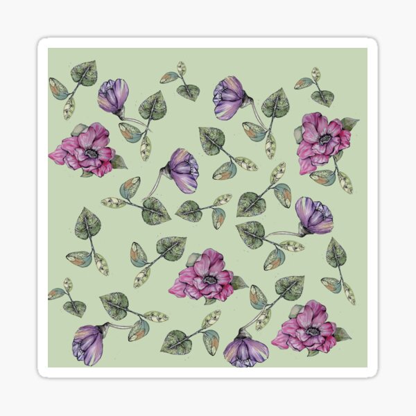 Vista previa del artículo con la obra «Hojas sueltas con flores», diseñado y vendido por Liliana  Donato.