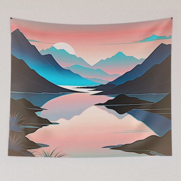 Item preview, Ethereal Dawn: A Symphony of Blue and Pink designed and sold by Sanctum Icons.