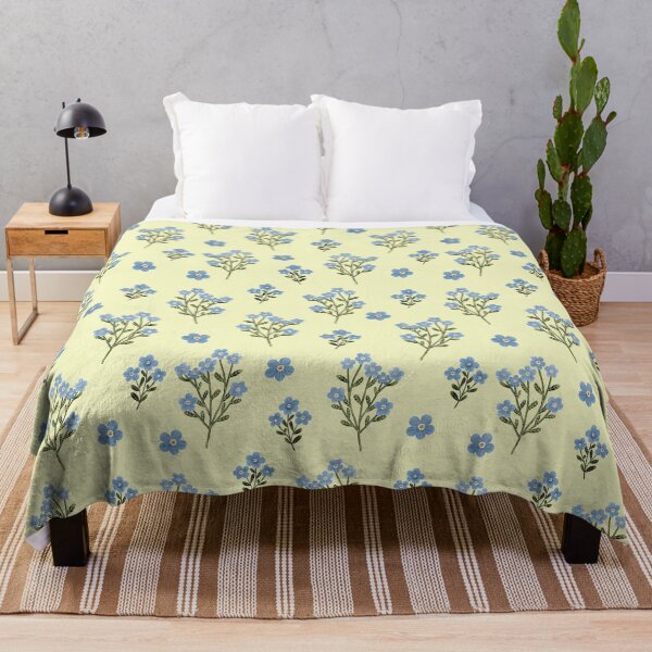 Item preview, Blue ditsy floral pattern designed and sold by pinkyfish1010.
