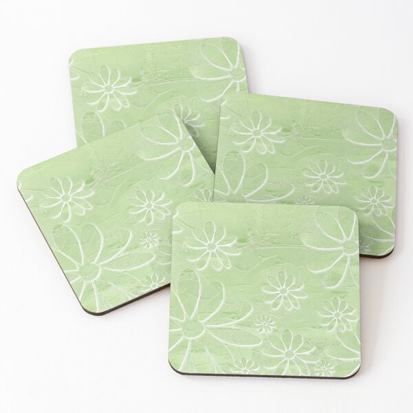 Item preview, Soft Green Dancing Daisies Floral Art designed and sold by Sharon Cummings Art.