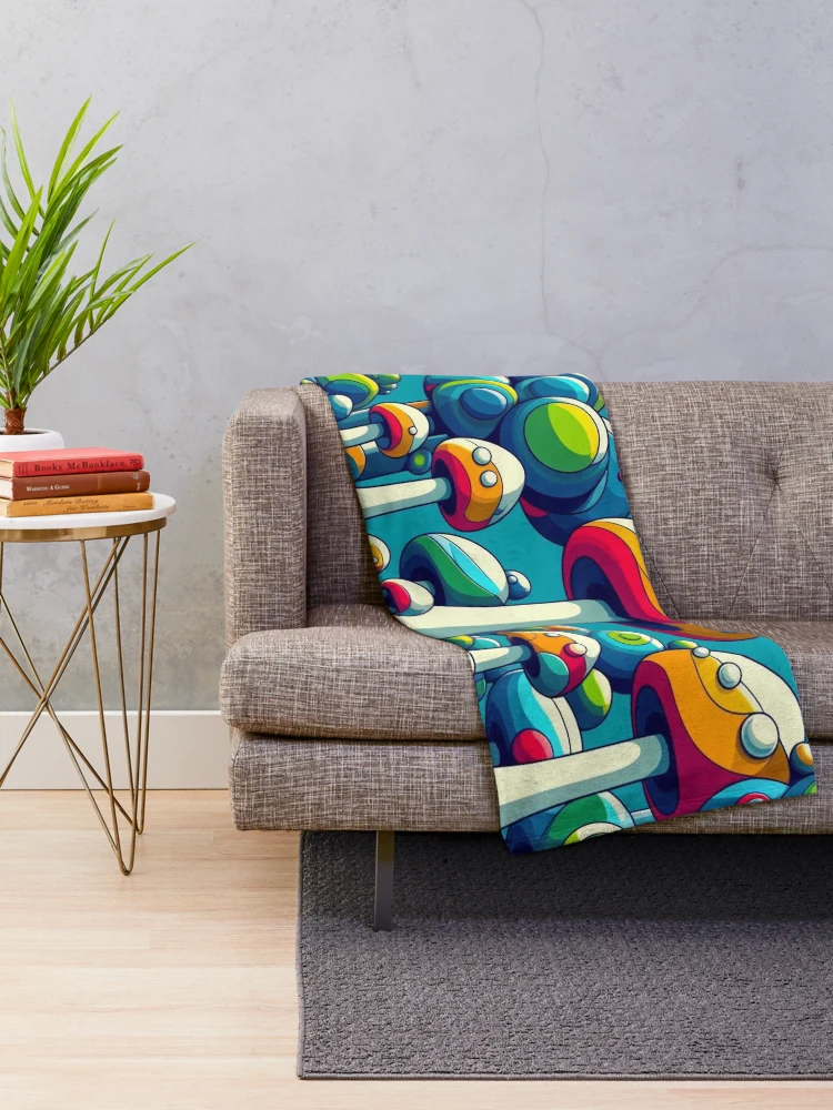 Thumbnail 2 of 6, Throw Blanket, Groovy Forest designed and sold by ComputerContent.