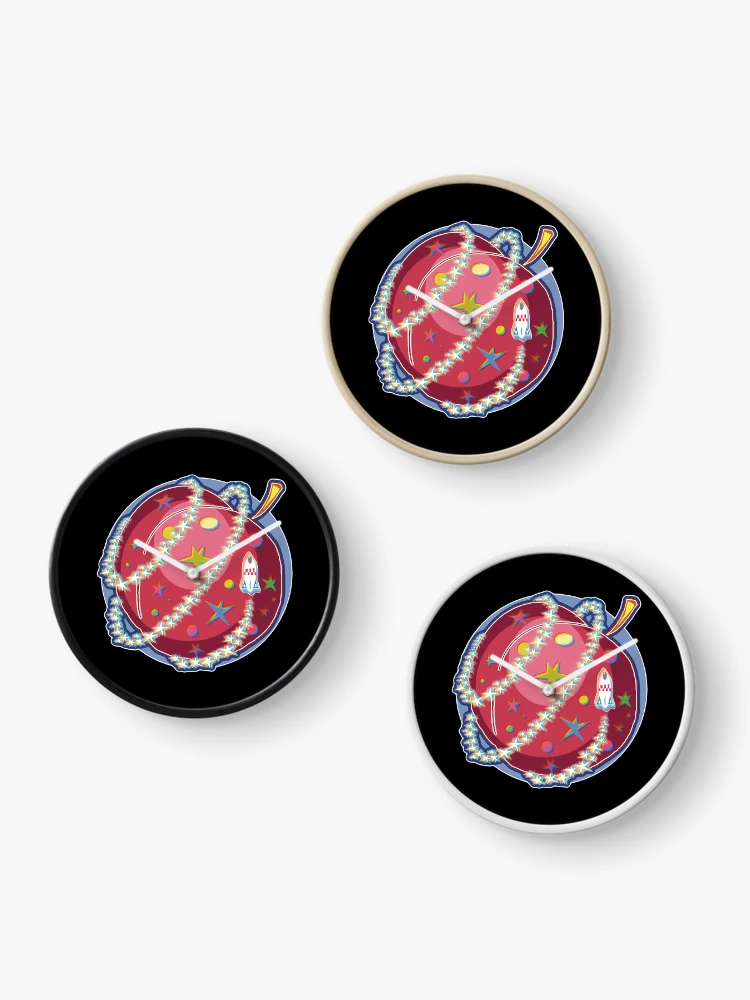 Thumbnail 3 of 4, Clock, Cherry Starship designed and sold by Rickybrook.