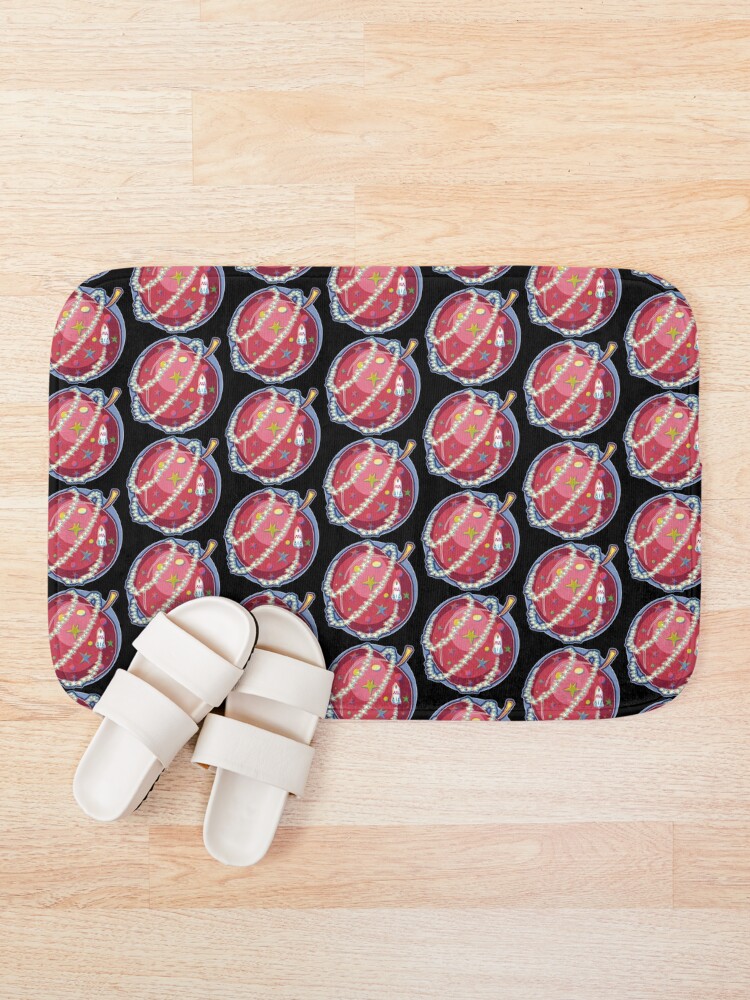 Thumbnail 1 of 6, Bath Mat, Cherry Starship designed and sold by Rickybrook.